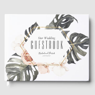 Boho Tropical Floral Mariage livre d'hôtes