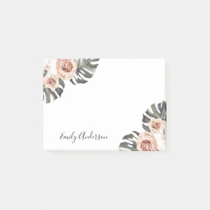 Boho Tropical Floral Personalisiert Post-it Klebezettel