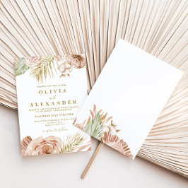 Boho Tropical Floral und Palm Terracotta Hochzeit Einladung