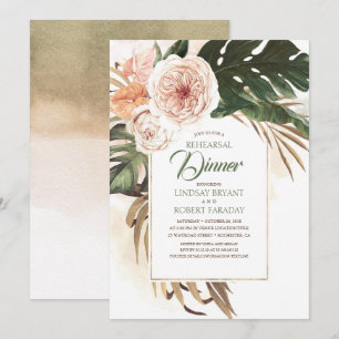 Boho Tropical Floral Wüste Probe Dinner Einladung
