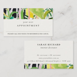 Boho Tropical Foliage Botanical Appointment Visitenkarte