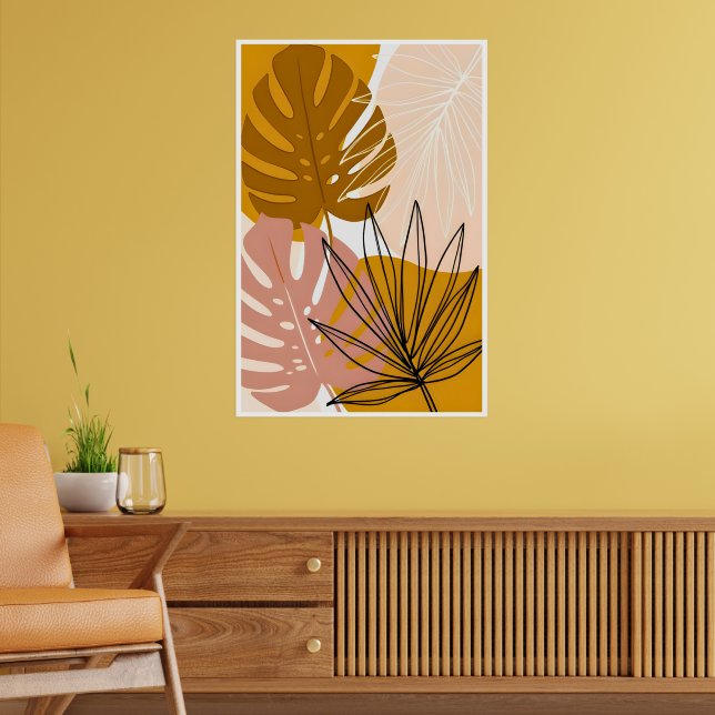 Boho Tropical Leaf Art Poster (Wohnzimmer 2)