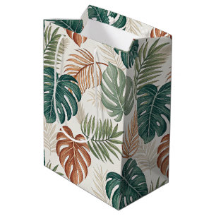 Boho Tropical Leaves Mittlere Geschenktüte