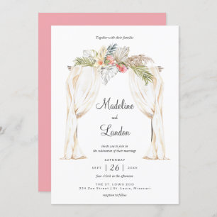 Boho Tropical Mariage Destination Invitation