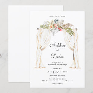 Boho Tropical Mariage Destination Invitation