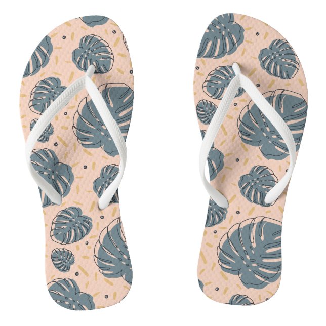 Boho Tropical Monstera Flip Flops (Fußbett)