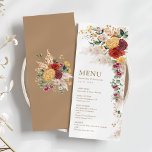 Boho Tropical Pampas Blume Hochzeiten Menü Cards Einladung<br><div class="desc">Diese schöne boho-inspiriert Menükarte wird eine perfekte Touch zu Ihrer Hochzeit / besondere Anlass. Das elegante Design besticht durch rustikale Aquarellfarben,  Pampas-Gras und üppige tropische Vegetation,  ergänzt durch moderne Typografie.</div>