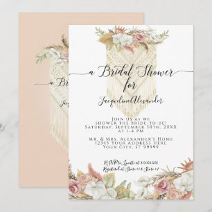 Boho Tropical Pampas Grass Floral Brautparty Einladung