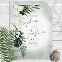Boho Tropical Pflanze Watercolor Hochzeit Einladun