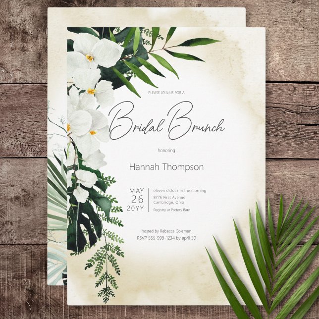 Boho Tropical Sand Watercolor Bridal Brunch Einladung (Boho Tropical Sand Watercolor Bridal Brunch Invitation)
