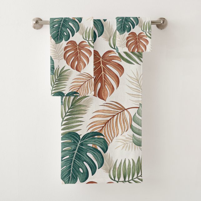 Boho-Tropische Blätter  Badhandtuch Set (Insitu)