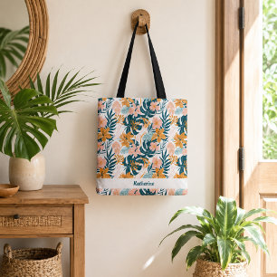 Boho Tropische Blätter Blumen Tasche