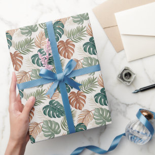 Boho-Tropische Blätter  Geschenkpapier
