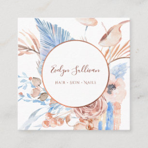Boho tropische Bouquet-Visitenkarte Quadratische Visitenkarte