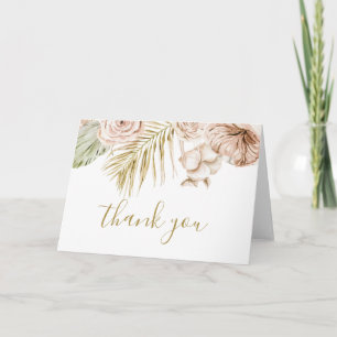 Boho-Tropische-Floral- und Palm-Terrakotta-Hochzei Karte
