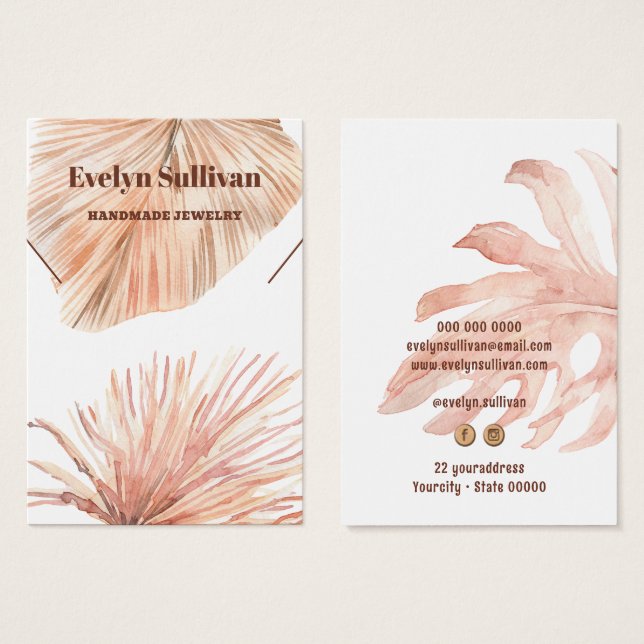 boho tropische Halskette-Grafikkarte (Vorne & Hinten)