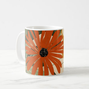 Boho-Tropische rote Blume Botanische Illustration Kaffeetasse