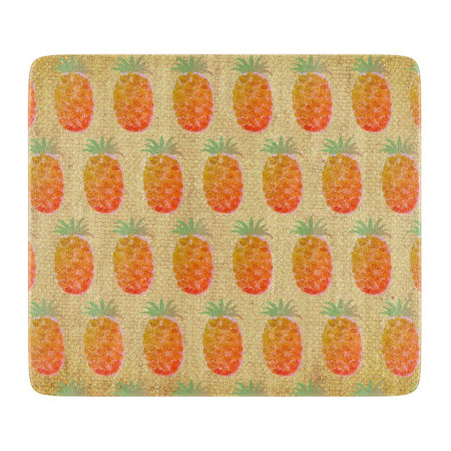 Boho-Tropischer Ananas Schneidebrett (Vorderseite)