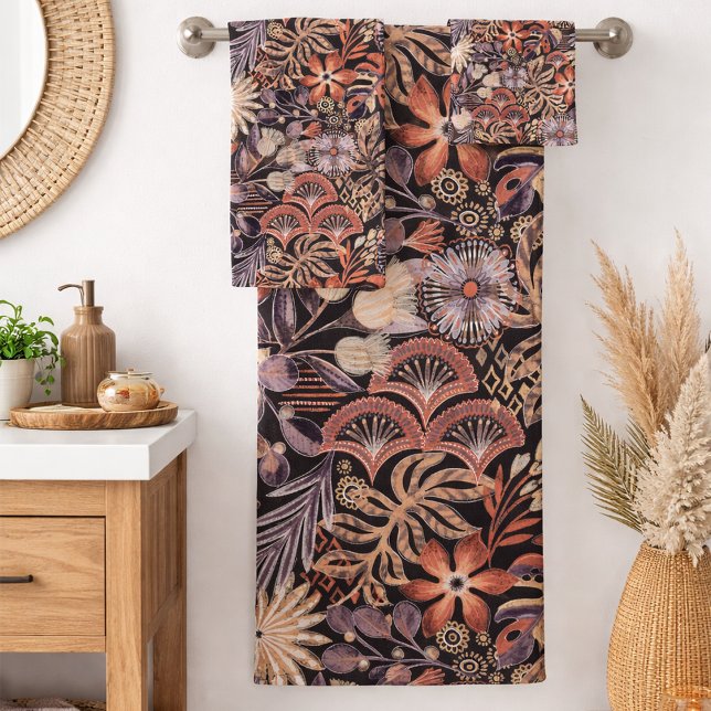 Boho-Tropisches Blumenmuster Badhandtuch Set (Von Creator hochgeladen)