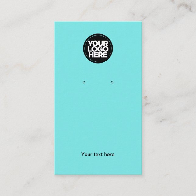 Boho Turquoise Earring Display Card Visitenkarte (Vorderseite)