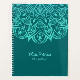 Boho Turquoise und Aquamarin Mandala Life Coach Pl Planer