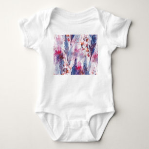 Boho Twigs and Feathers: Modernes Kunstwerk Baby Strampler