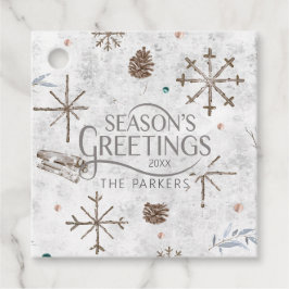 Boho Twigs & Pinecone Weihnachtsausweis986 Geschenkanhänger