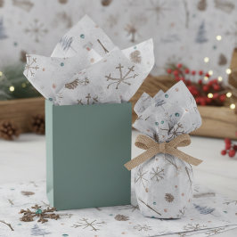 Boho Twigs & Pinecone Weihnachtsausweis986 Seidenpapier