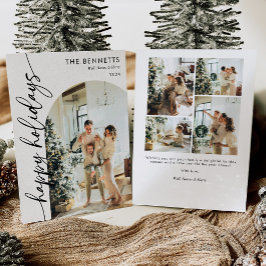 Boho Typografie Happy Holidays Arch Foto Feiertagskarte