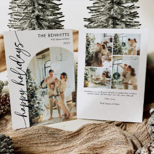 Boho Typografie Happy Holidays Arch Foto Feiertagskarte