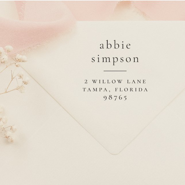 Boho Typografie Name Rücksendeadresse Gummistempel (Rubber Stamp Mock-up)