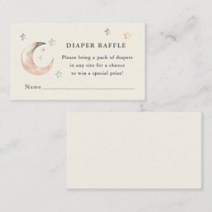 Boho Über den Mond Baby Shower Windel-Raffle Begleitkarte