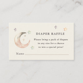 Boho Über den Mond Baby Shower Windel-Raffle Begleitkarte