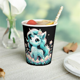Boho Unicorn Babydusche Pappbecher