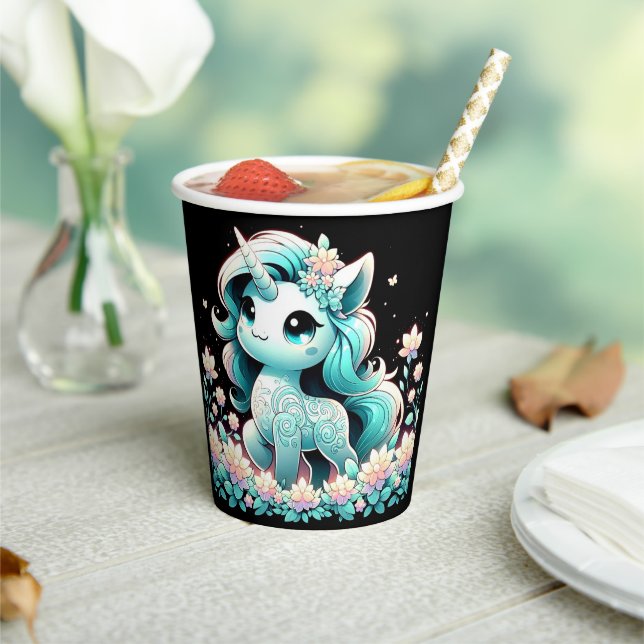 Boho Unicorn Babydusche Pappbecher (In Situ)