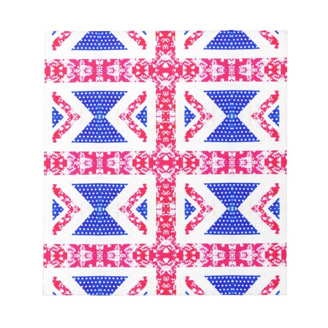Boho Union Jack Notizblock (Vorderseite)