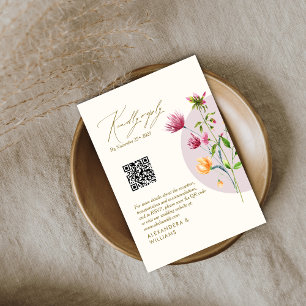 Boho Unique Spring Wildblume Whimsical RSVP Karte