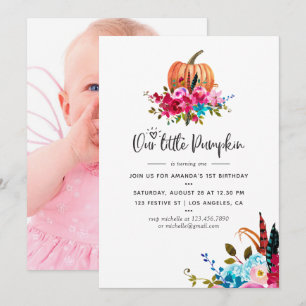 Boho Unsere kleine Pumpkin jedes Alter Geburtstags Einladung
