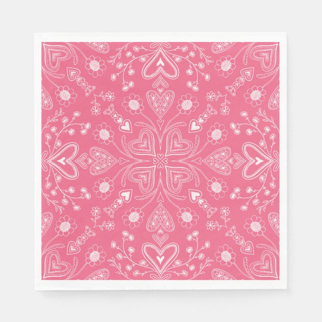 Boho Valentine Garden Serviette (Vorderseite)