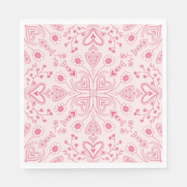 Boho Valentine Garden Serviette (Vorderseite)