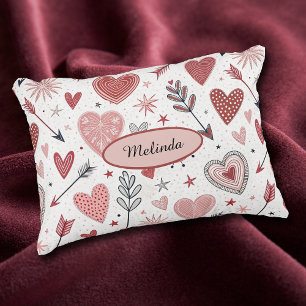 Boho Valentine Herz und Pfeile Muster Dekokissen