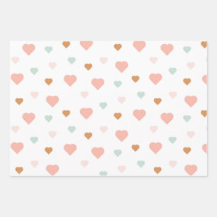 Boho Valentine's Day Pastel Liebe Herz Geschenkpapier Set