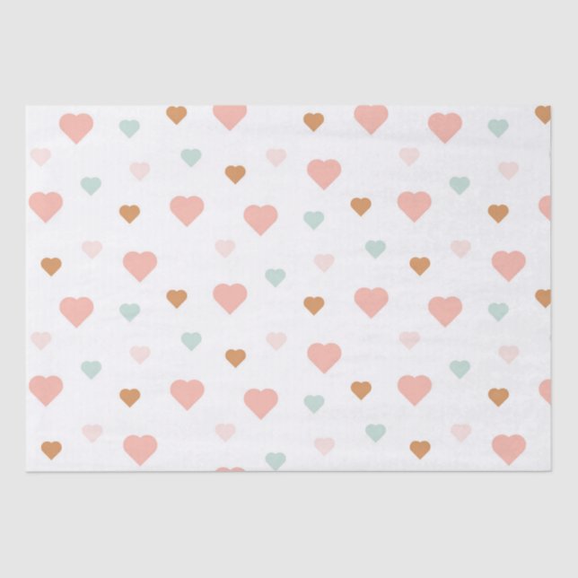 Boho Valentine's Day Pastel Liebe Herz Wrapping P Seidenpapier (Vorderseite)