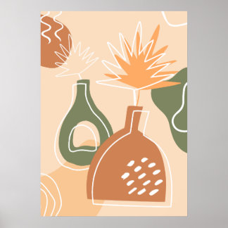 Boho Vases Wall Art Imprimer Poster Feuille Tropic