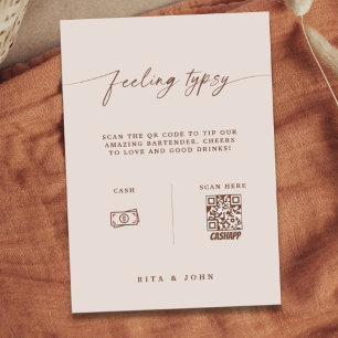 Boho Venmo Tipp Ihr Barkeeper Hochzeitszeichen Poster