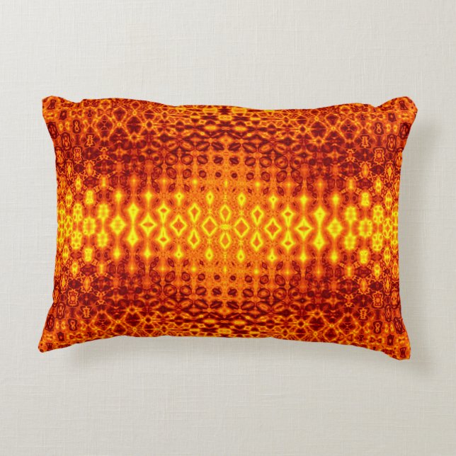 Boho verbrannte ein Kissen mit orangefarbenem Akze (Rückseite)