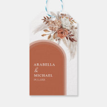 Boho verbranntes orangefarbenes Blumen- und Pampas
