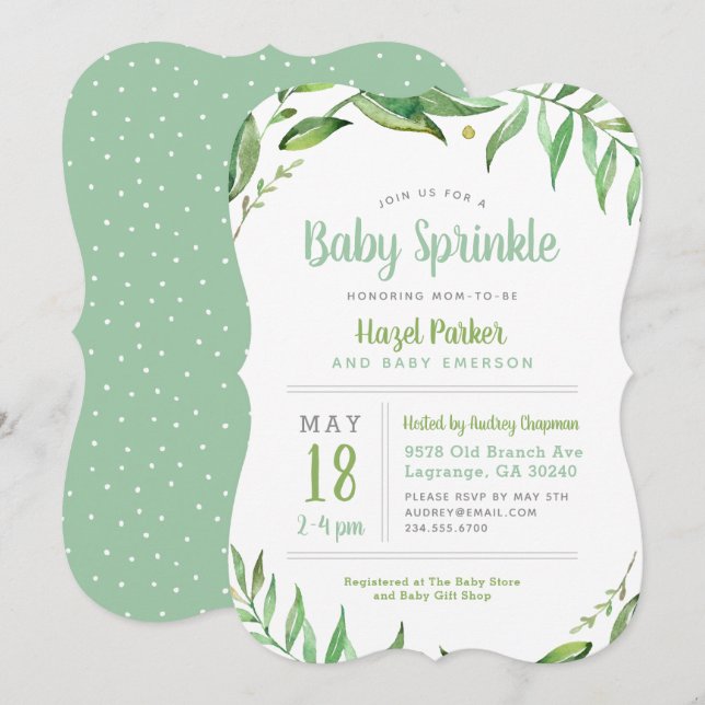 Boho Verlasse Baby Sprinkle Einladung (Vorne/Hinten)