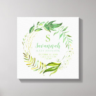 Boho Verlasse Personalisierte Baby Birth Stats Leinwanddruck