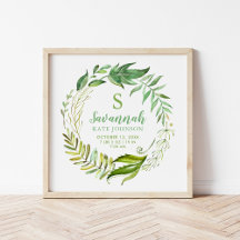 Boho Verlasse Personalisierte Baby Birth Stats